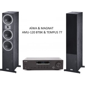 Aiwa AMU-120 BTBK & Magnat Tempus 77 Stereo Müzik Sistemi